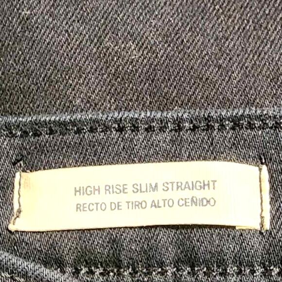Universal Thread Black High Rise Slim Straight Leg Vintage Stretch Jeans 2 NWOT - Picture 4 of 7